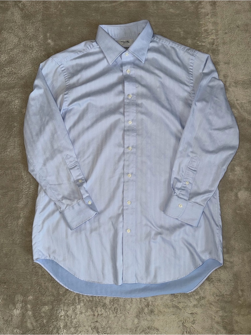 Kamakura Shirt TOKYO Spread Herringbone Men’s 45-85 (17 3/4)  Blue Made In Japan